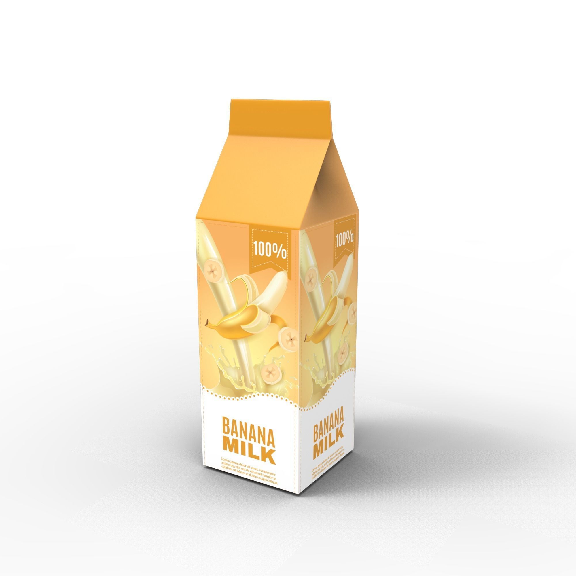 Milk carton model Low-poly 3D model_13