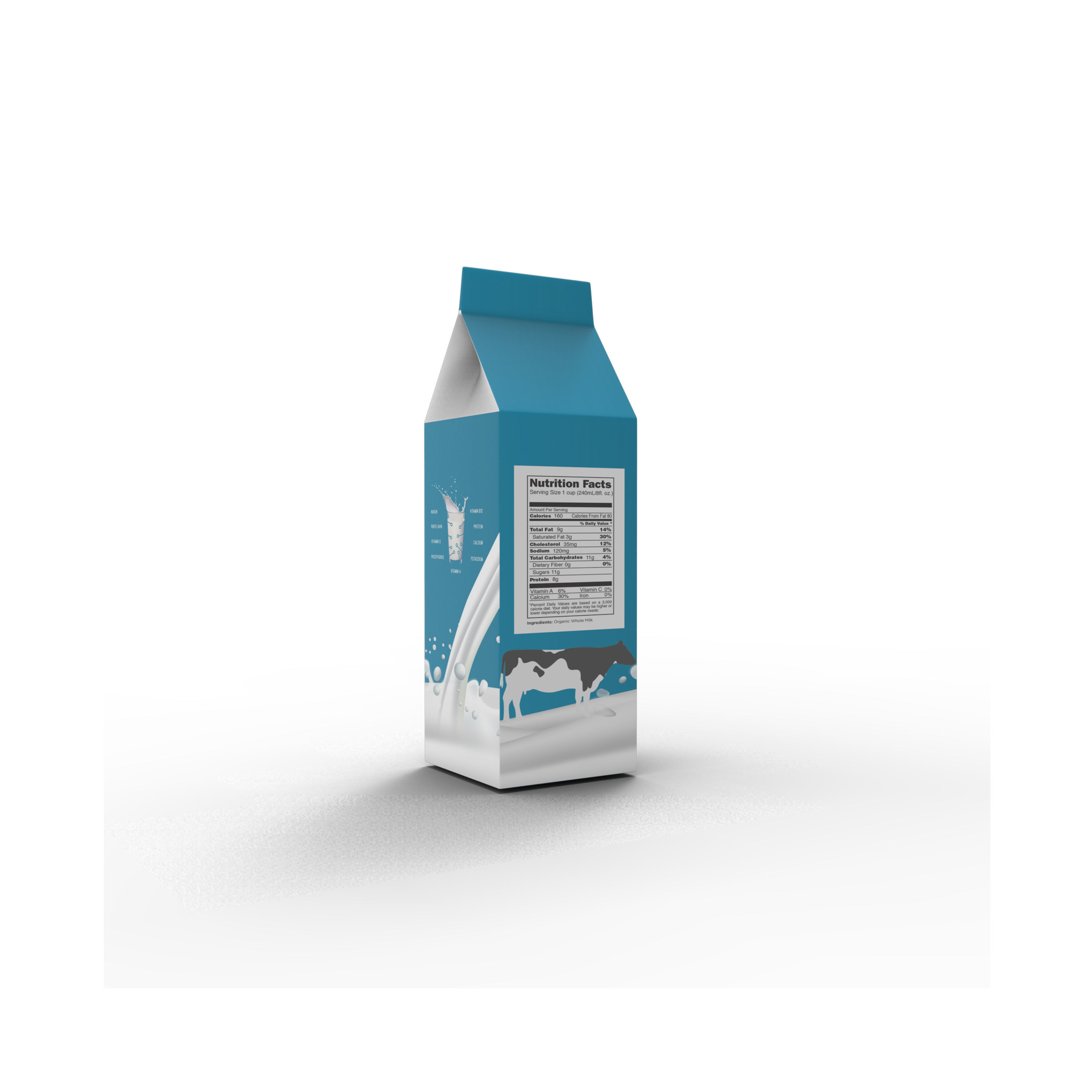 Milk carton model Low-poly 3D model_10