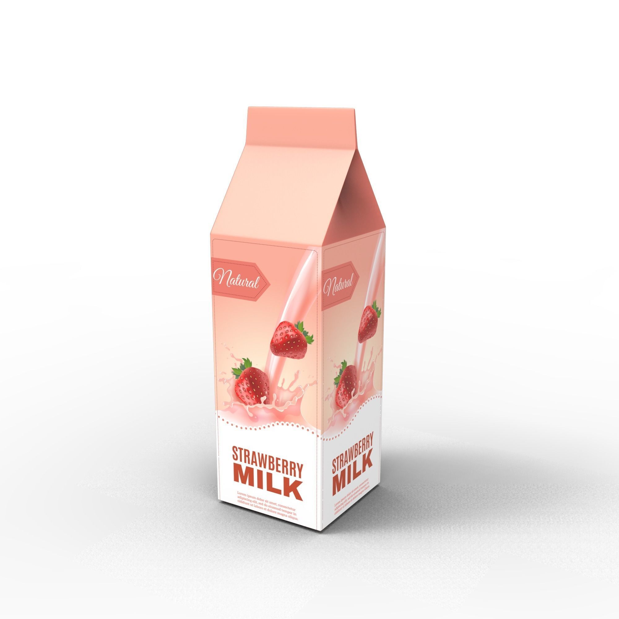 Milk carton model Low-poly 3D model_2