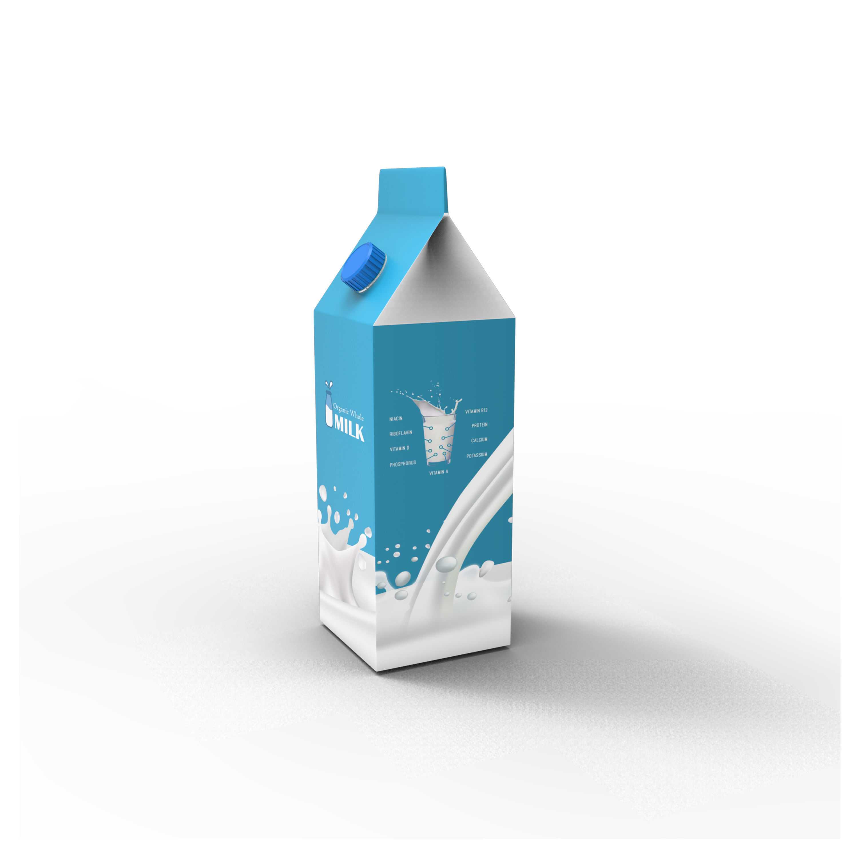 Milk carton model Low-poly 3D model_12