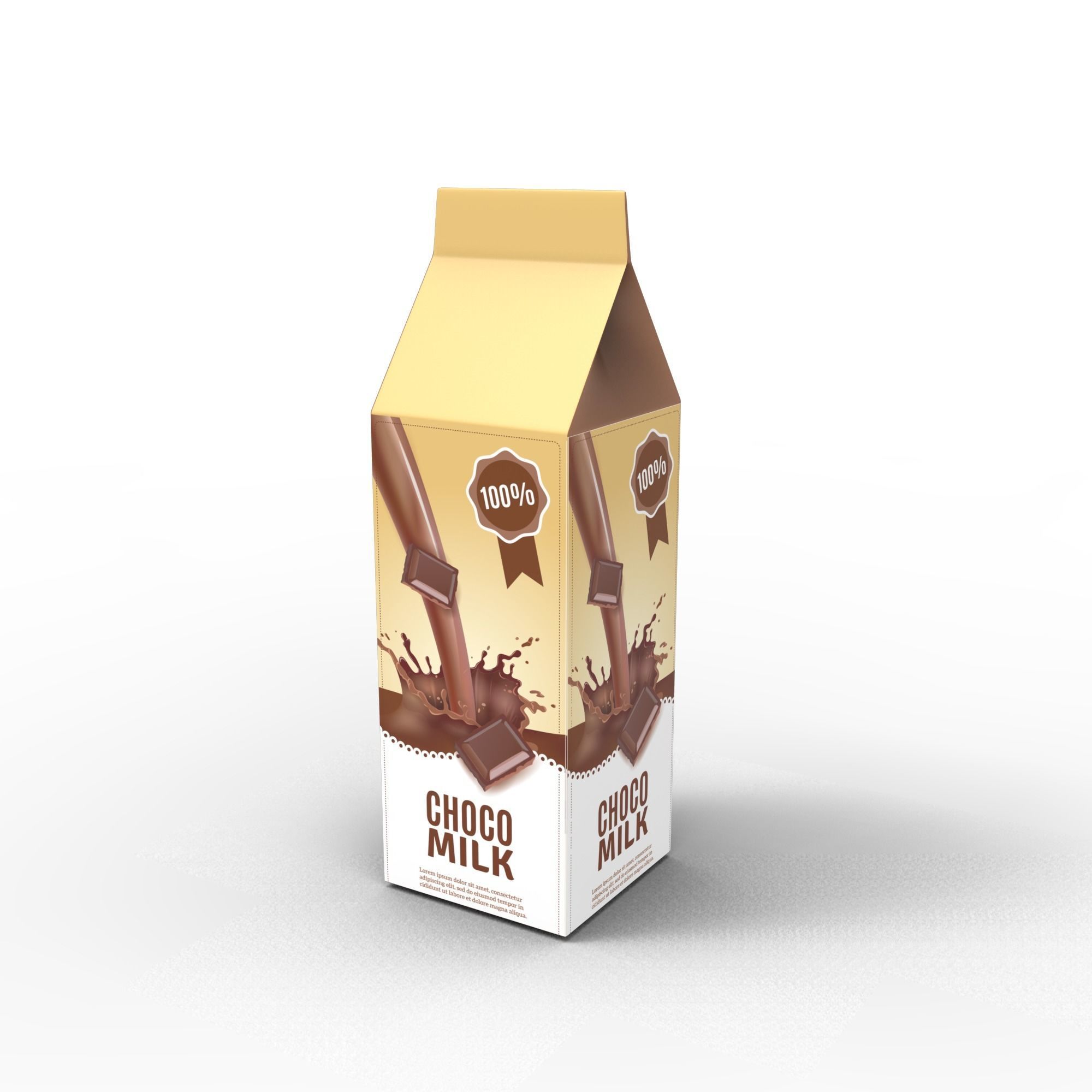 Milk carton model Low-poly 3D model_14
