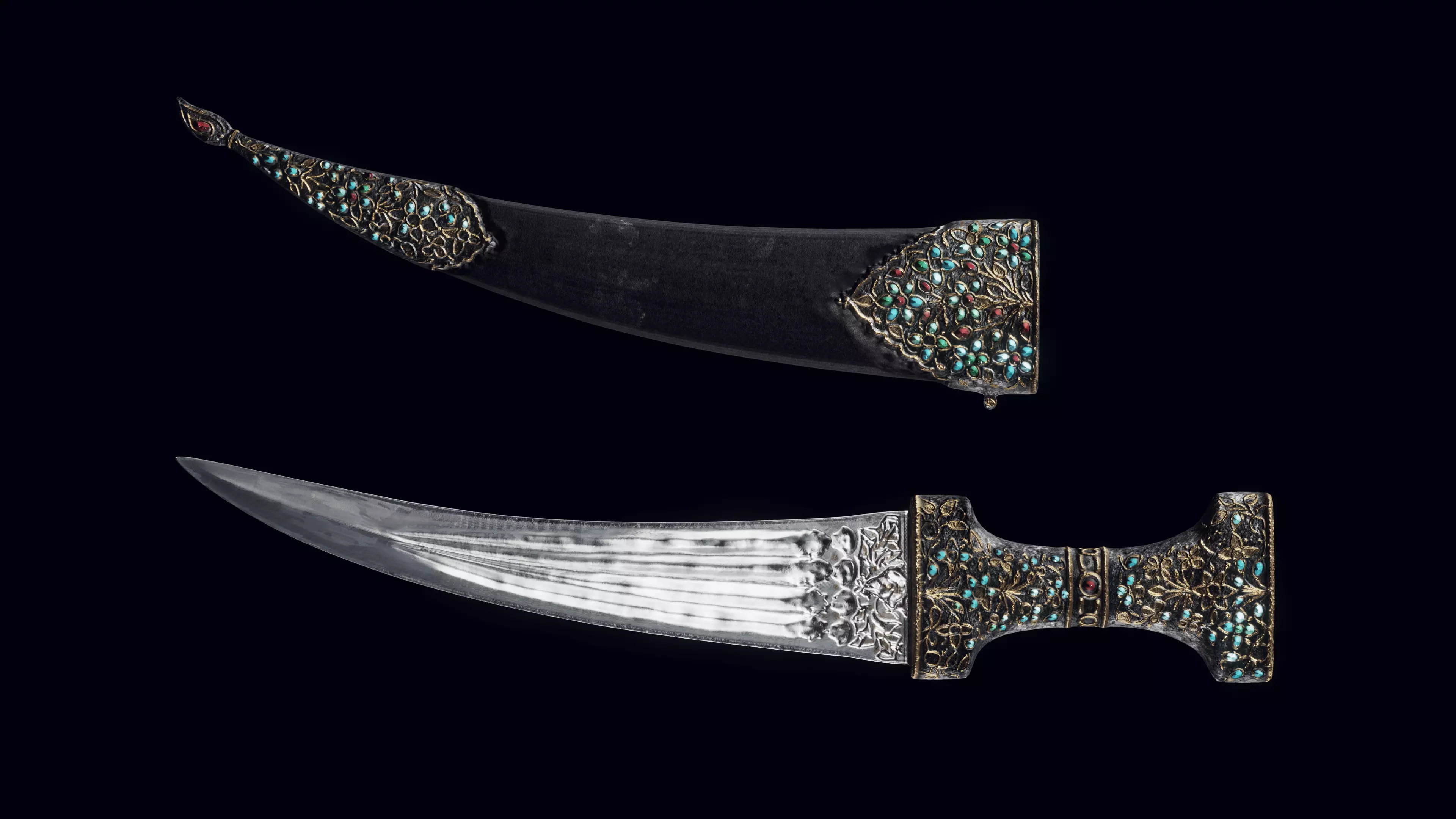 ancient indian dagger 3D model_0
