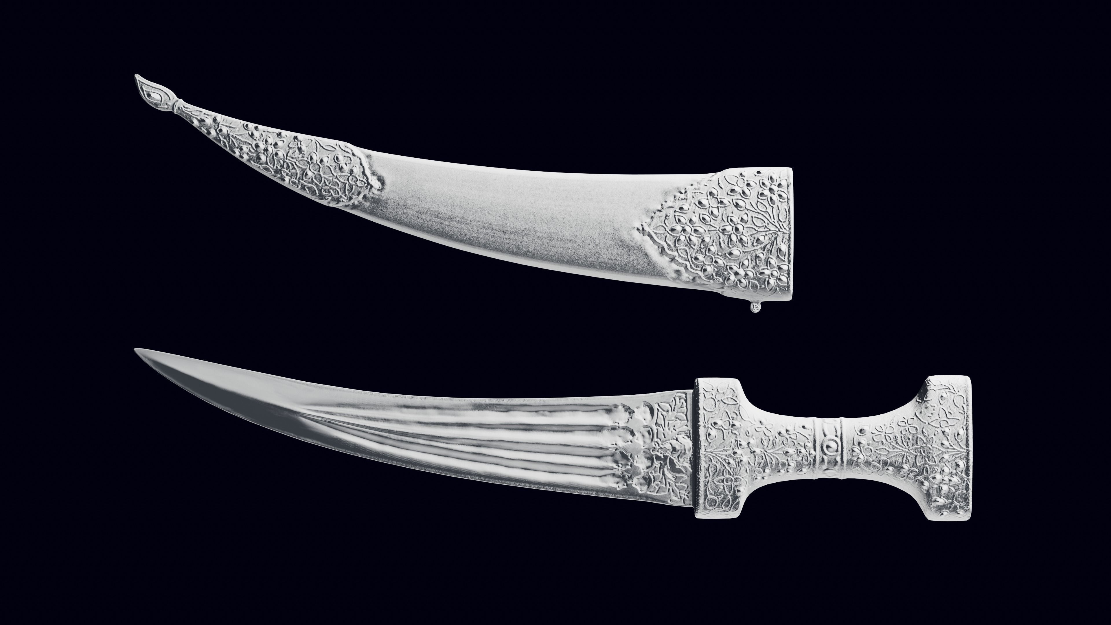 ancient indian dagger 3D model_6
