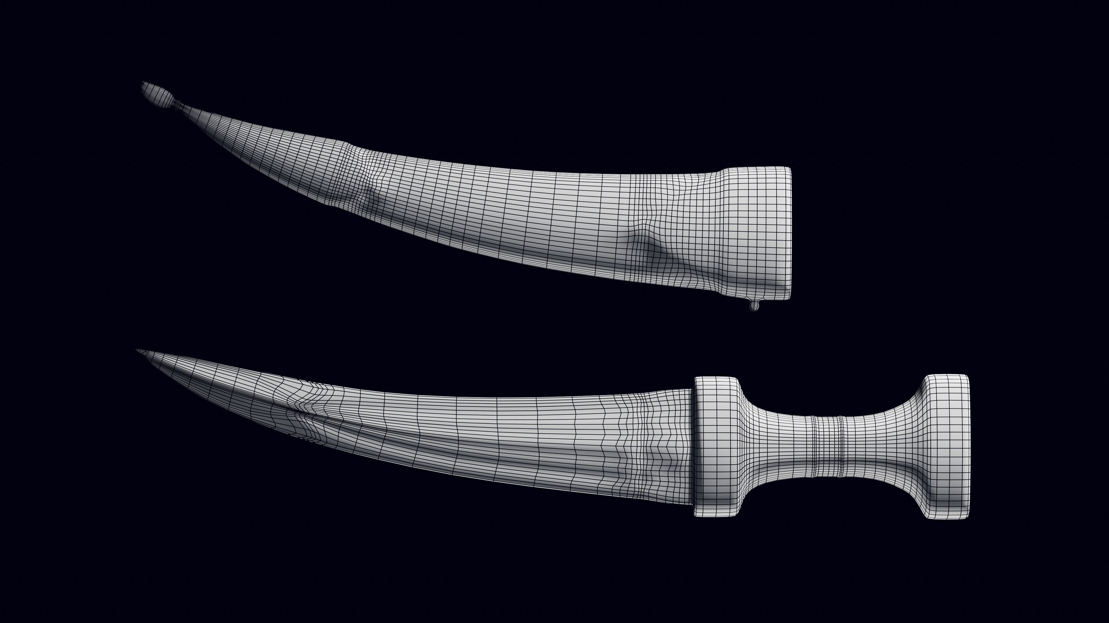 ancient indian dagger 3D model_7