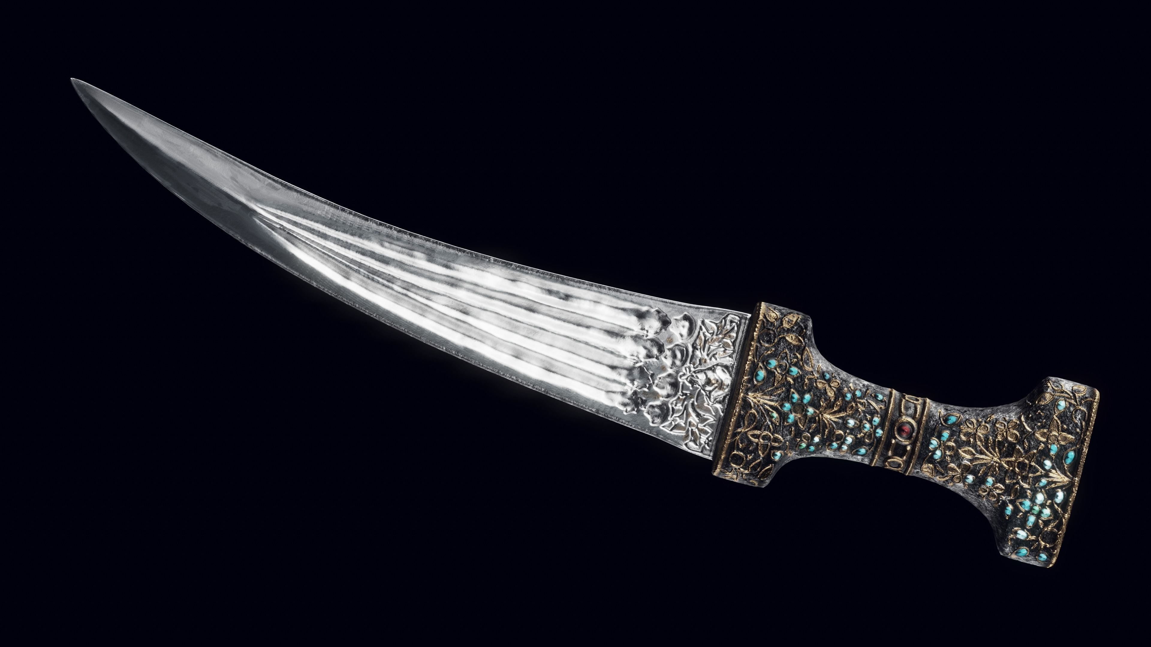 ancient indian dagger 3D model_3