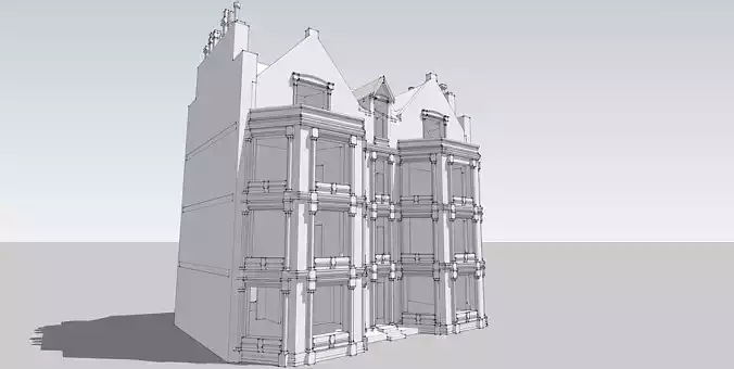 House-3 building with windows and balconies