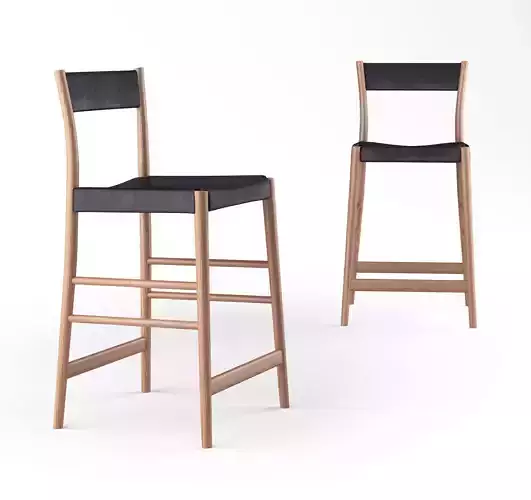 Pinch Avery bar stool upholstered 3D model