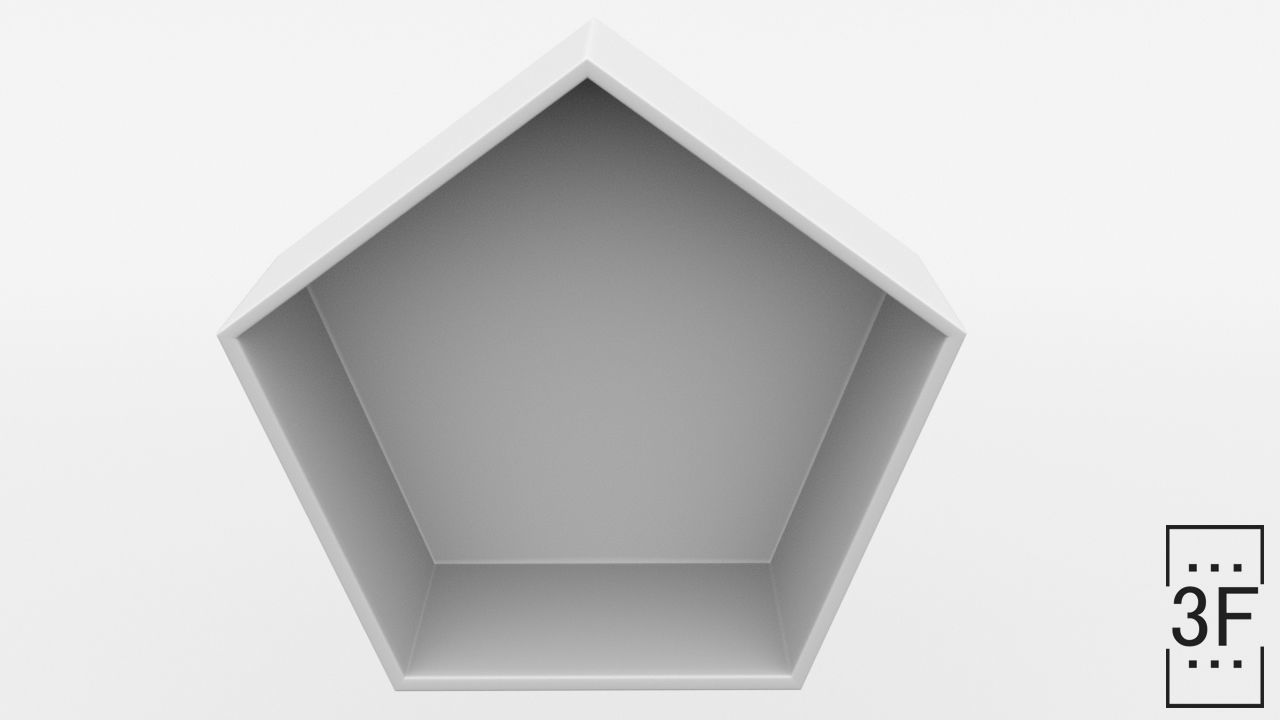 Wall Shelf Low-poly 3D model_8