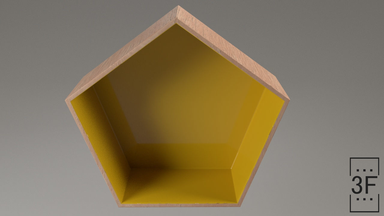 Wall Shelf Low-poly 3D model_7