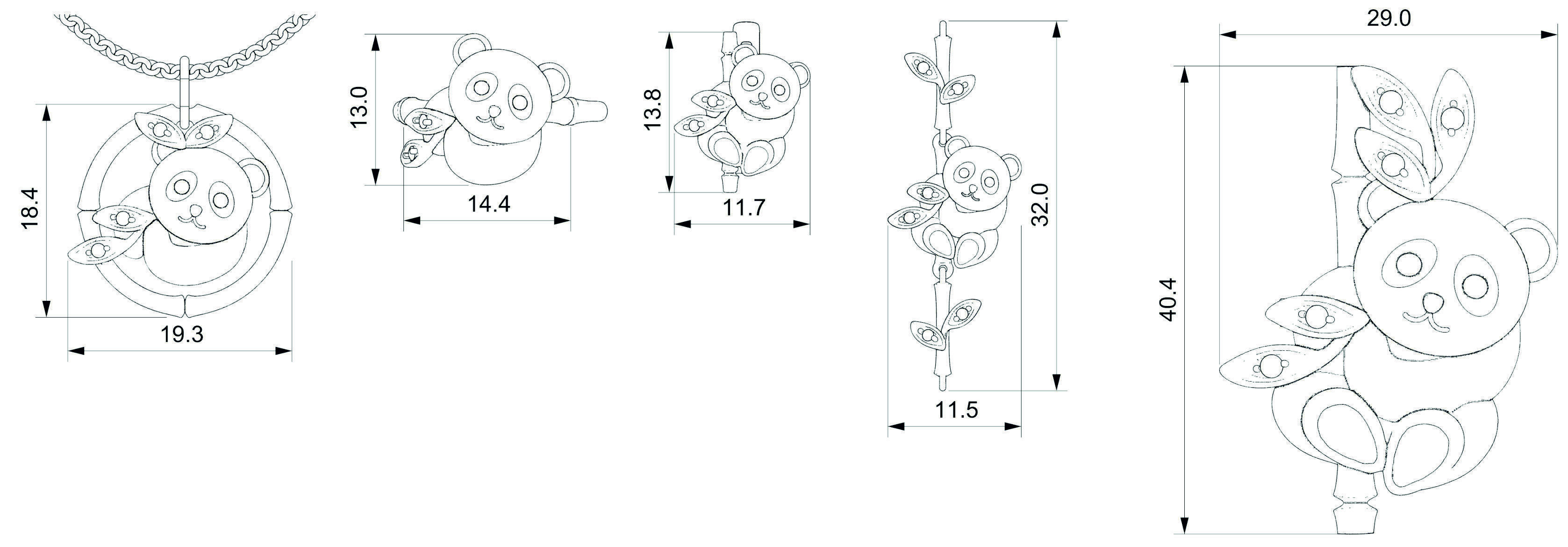 Baby panda collection 3D print model_1
