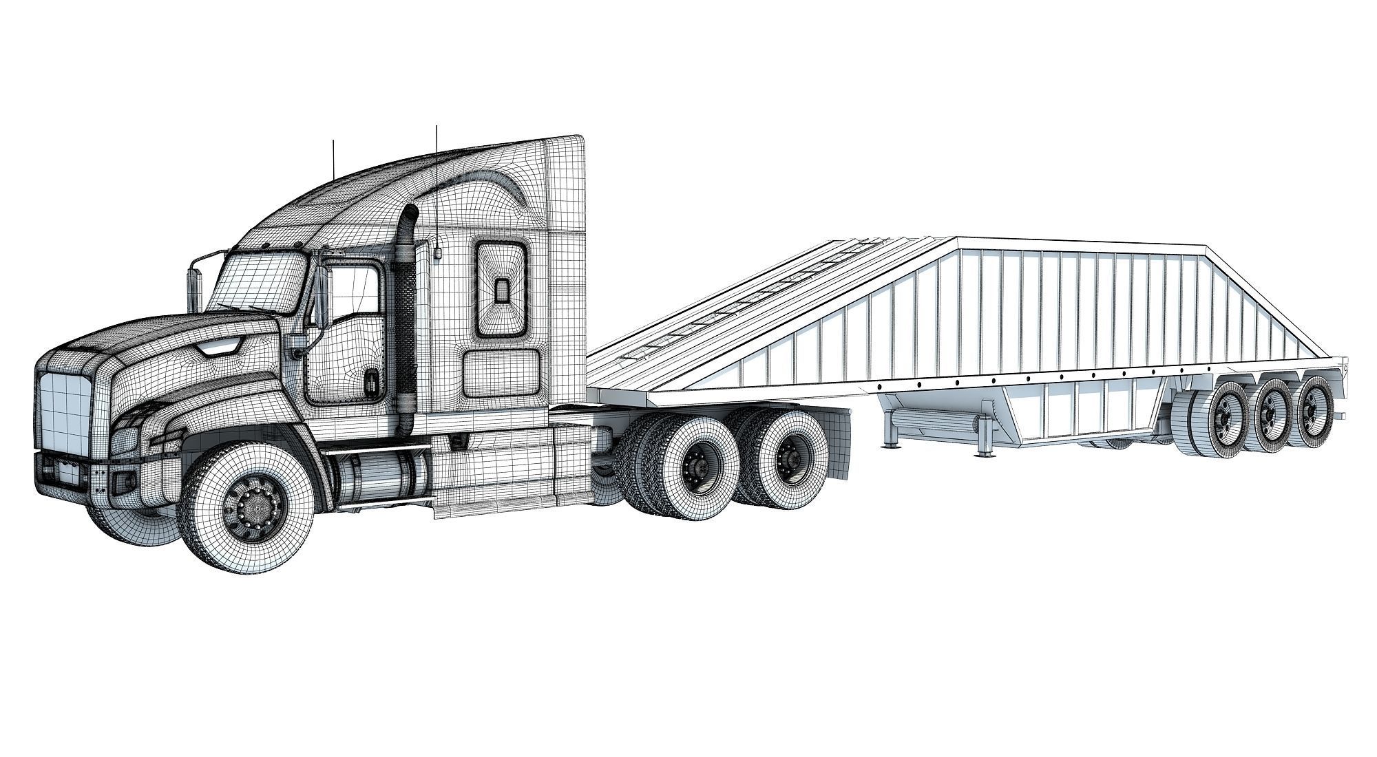 Bottom Dump Truck 3D model_14