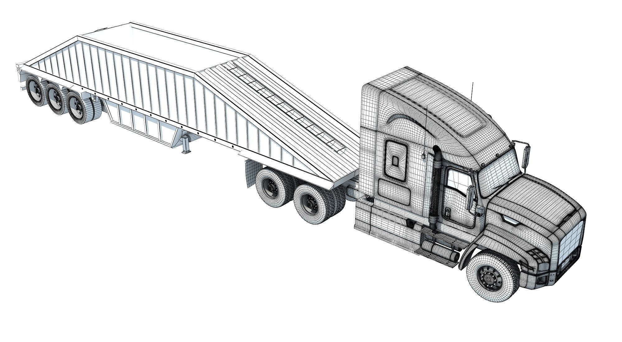 Bottom Dump Truck 3D model_17