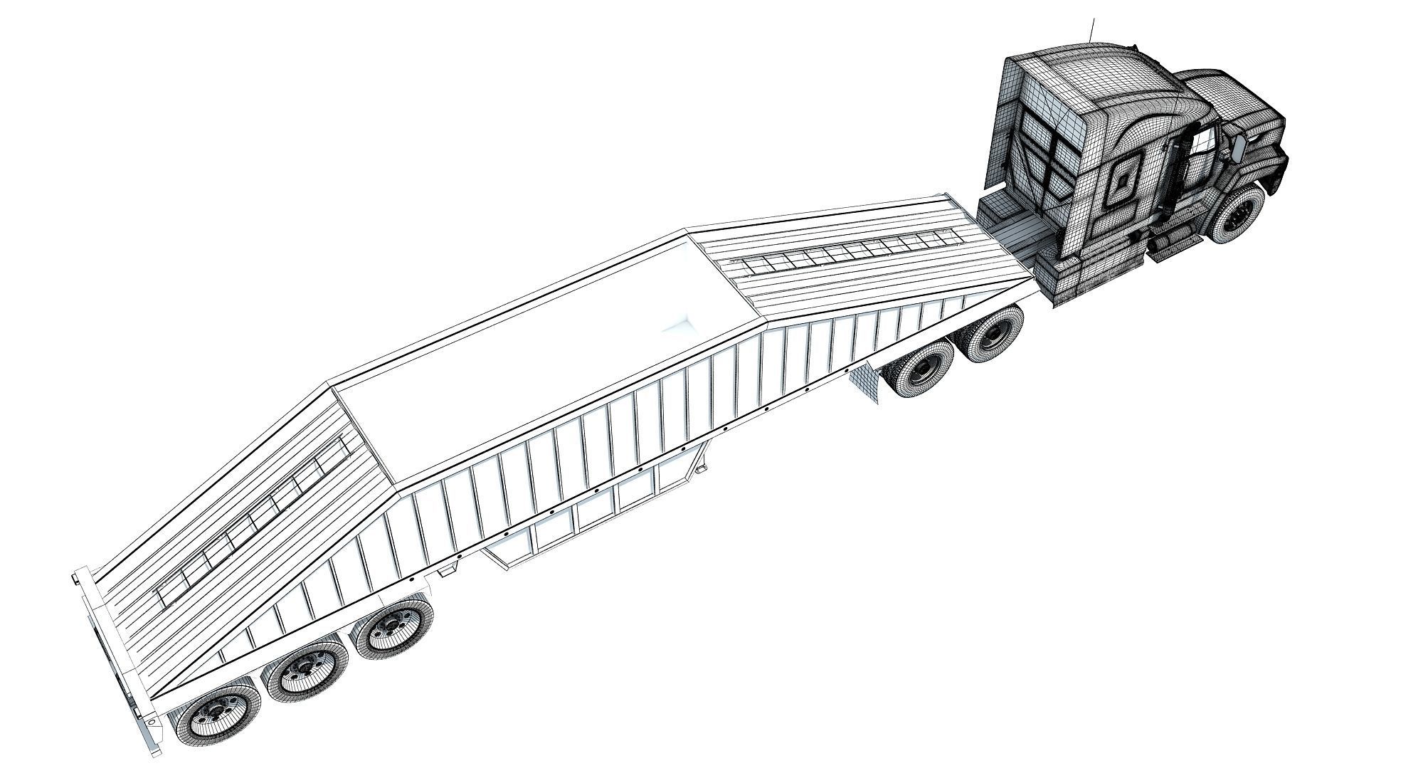 Bottom Dump Truck 3D model_16