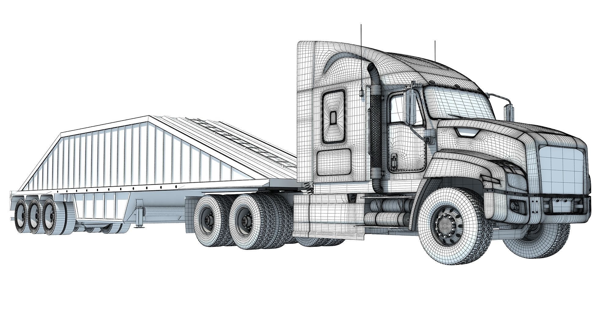Bottom Dump Truck 3D model_18