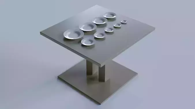 Round White Deep Plate and Presentation Table