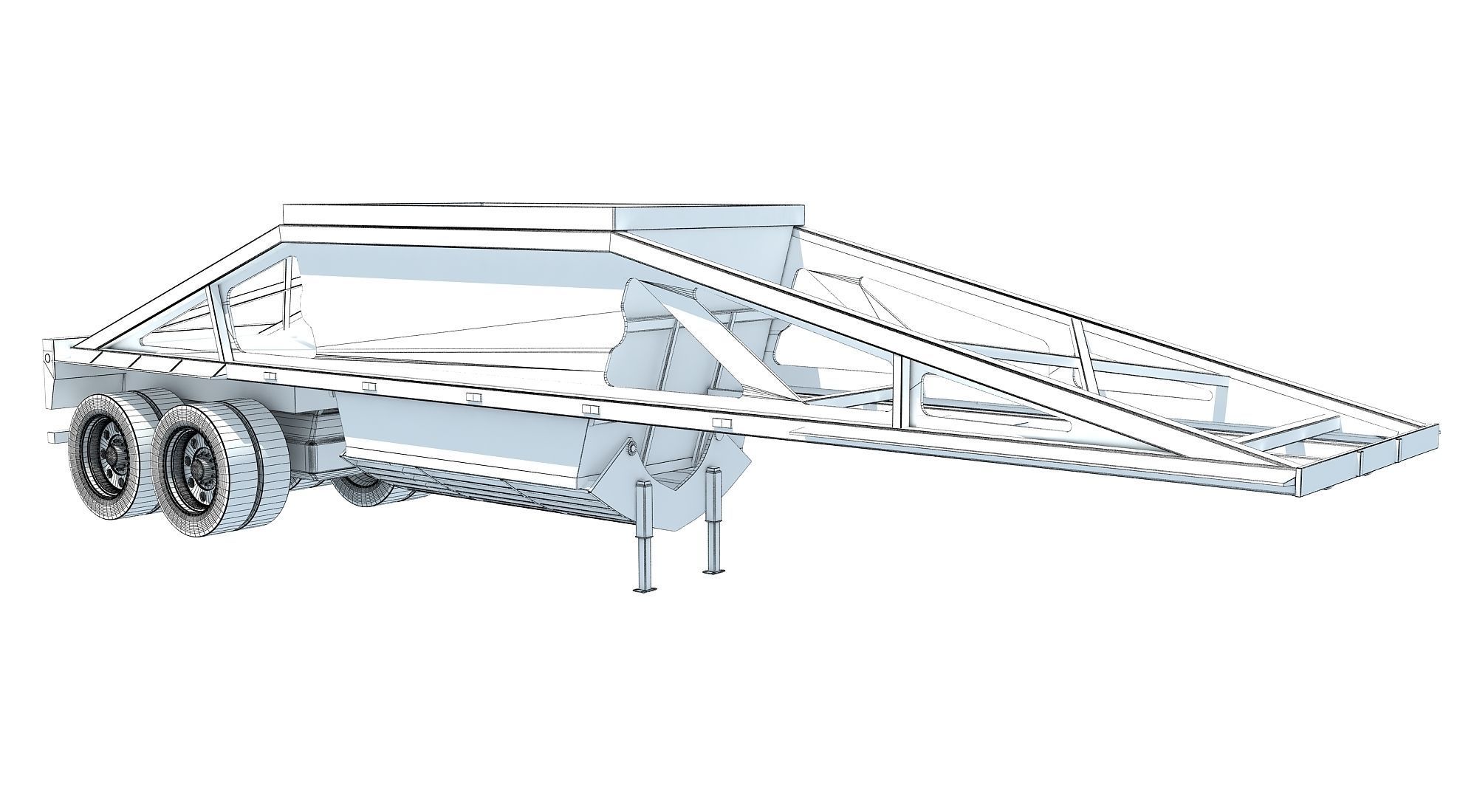 Bottom Dump Trailer 3D model_8