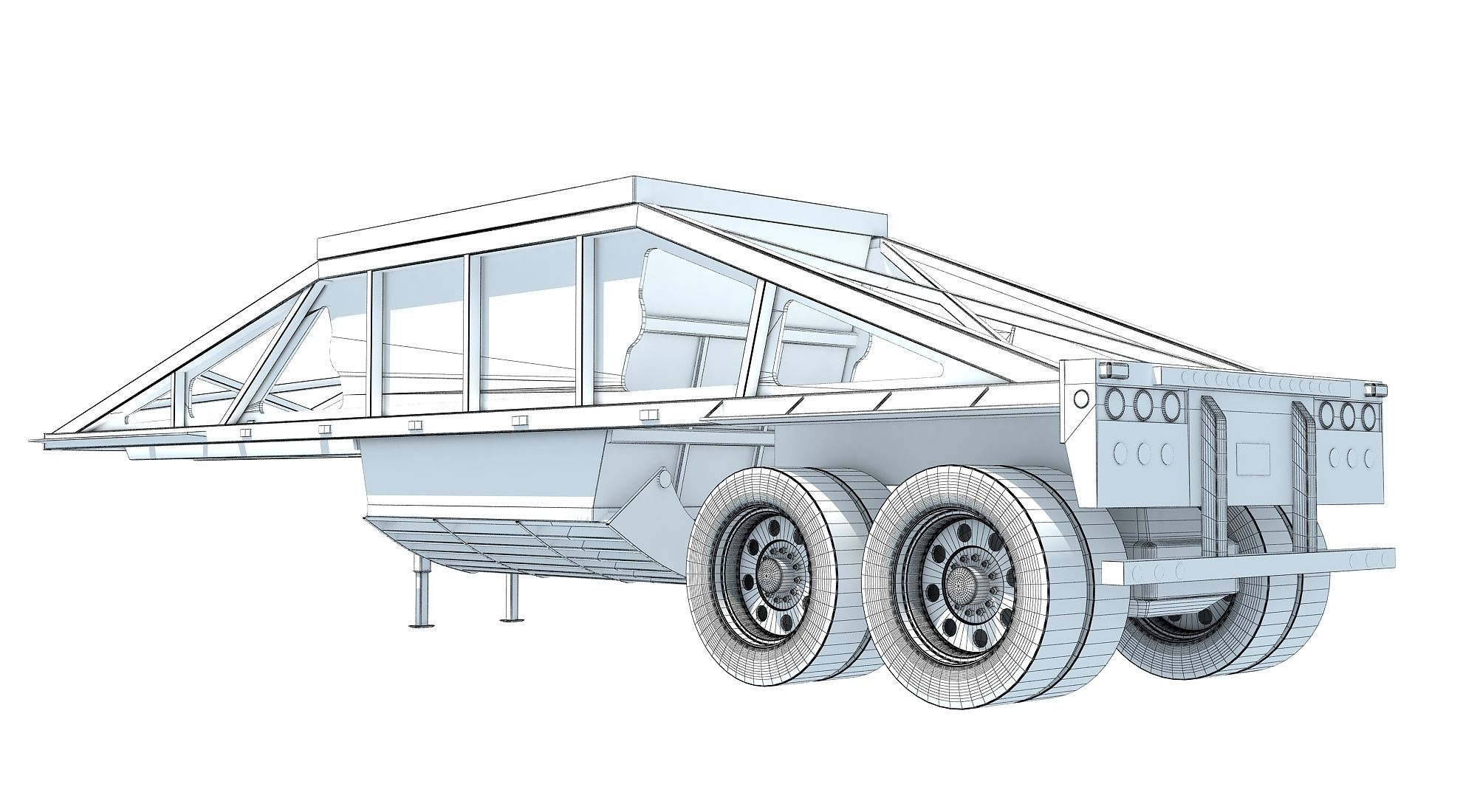 Bottom Dump Trailer 3D model_10