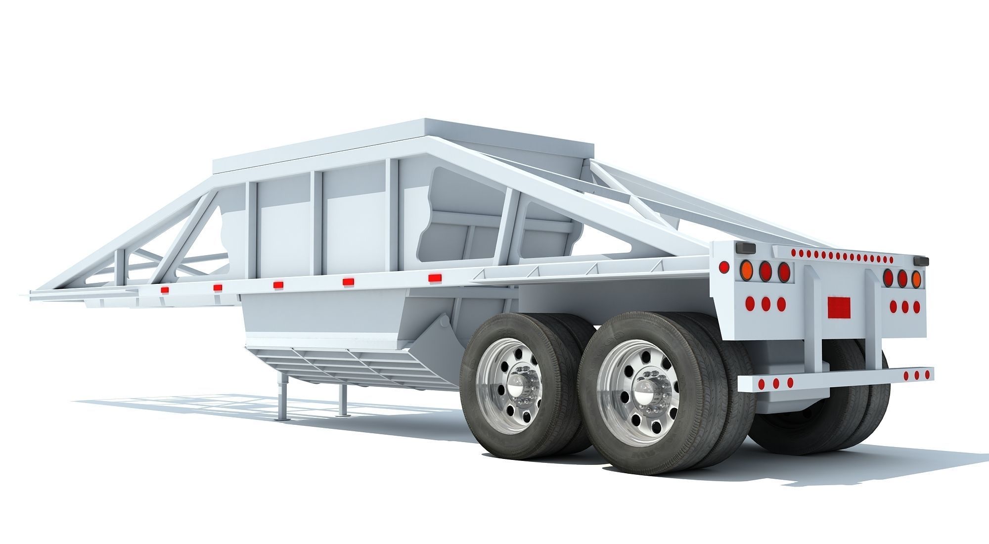 Bottom Dump Trailer 3D model_4