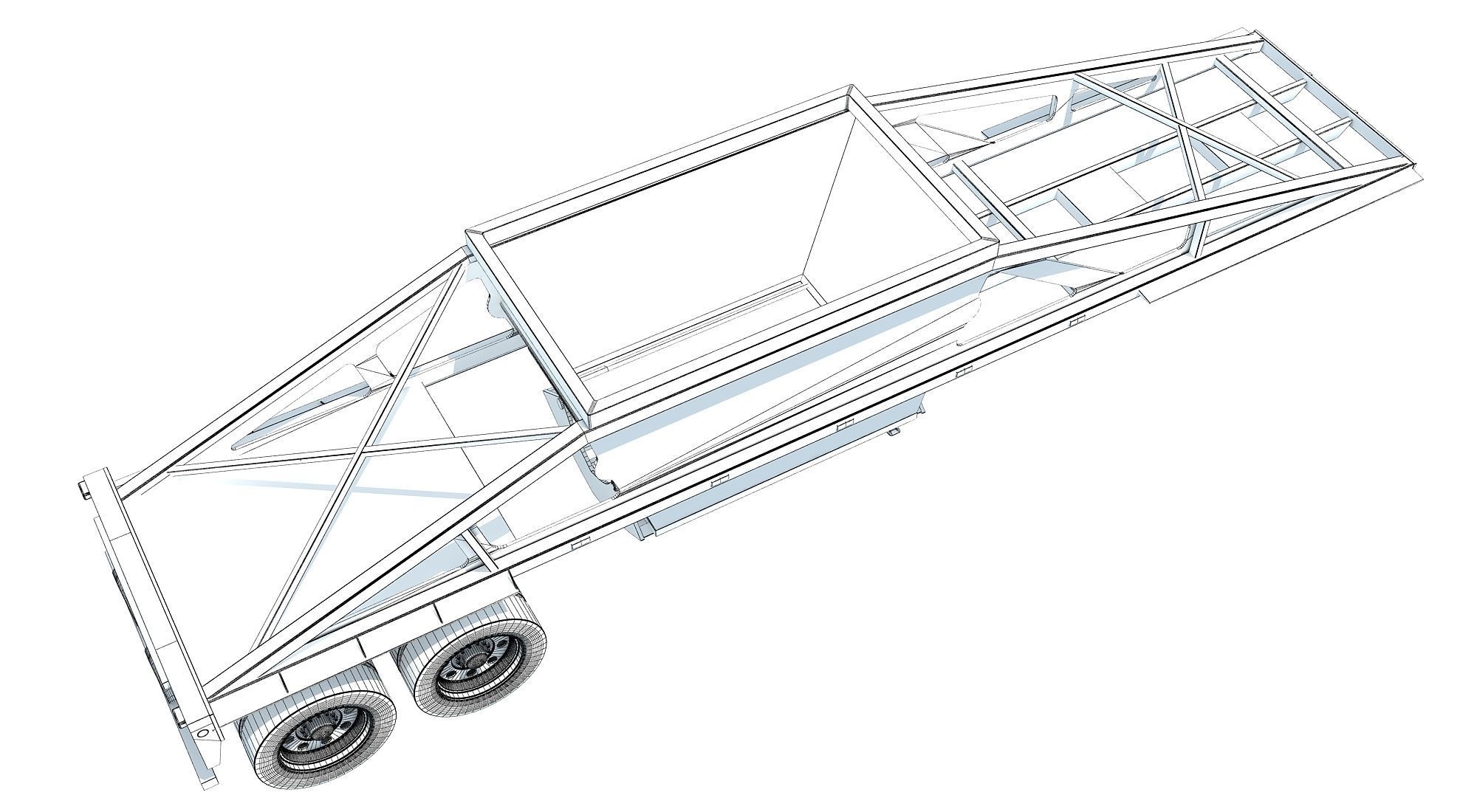 Bottom Dump Trailer 3D model_11