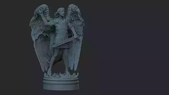angel 3d model two statues with wings