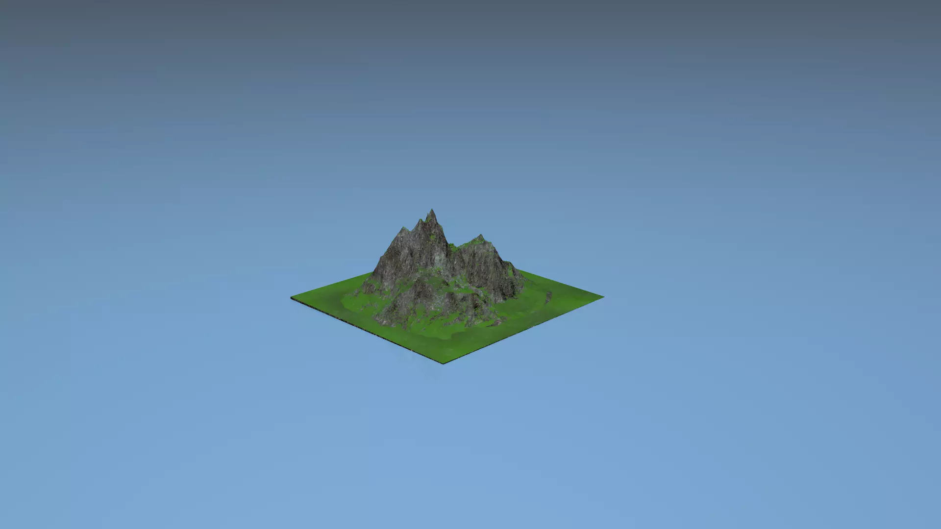 Mountain on sky 3D model_0