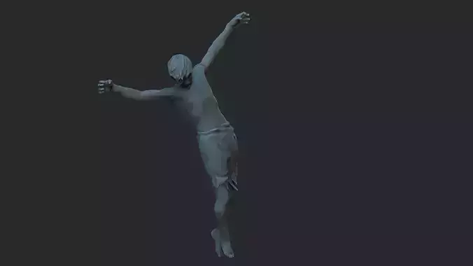 Jesus 3d model two statues of on cross