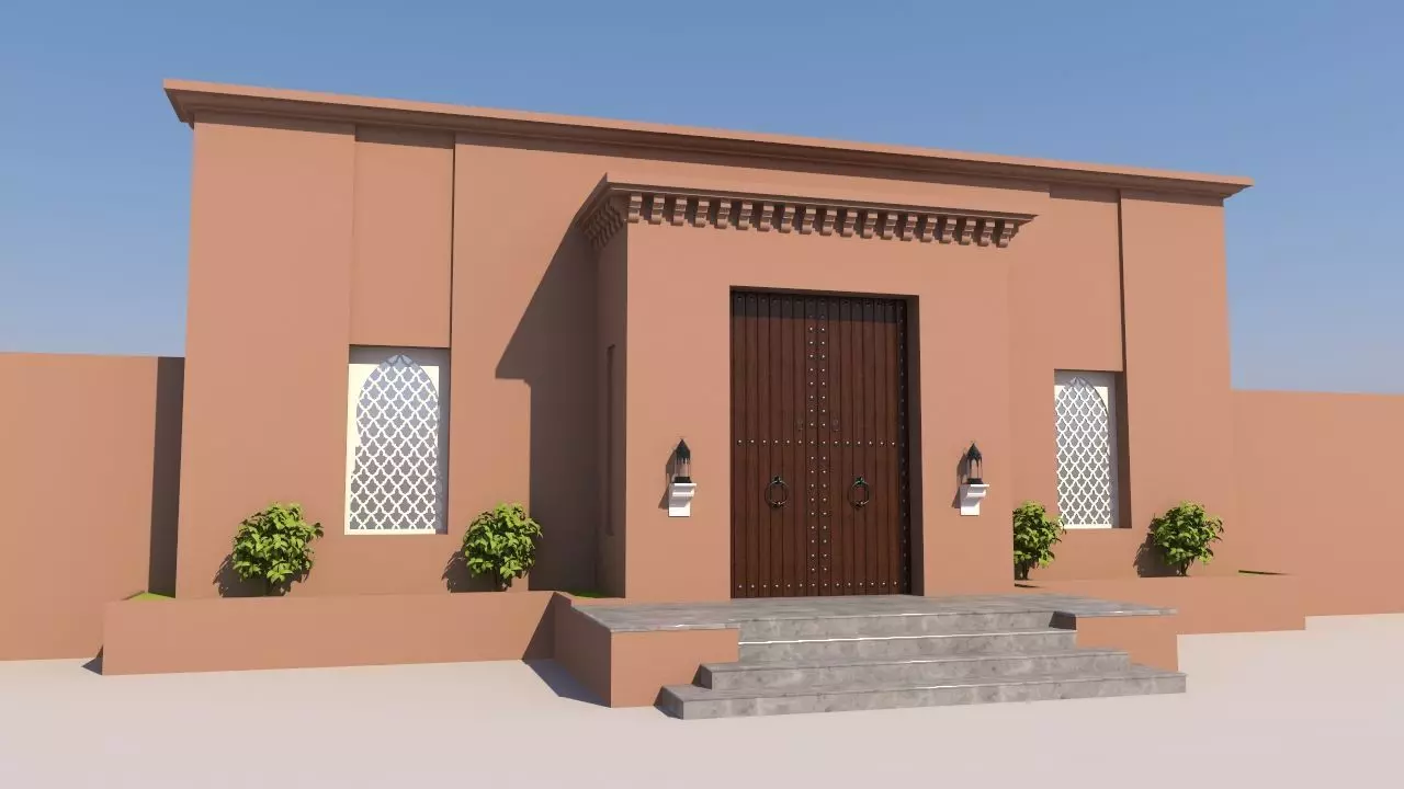 Traditional Moroccan Door Marrakech City 3D model_0