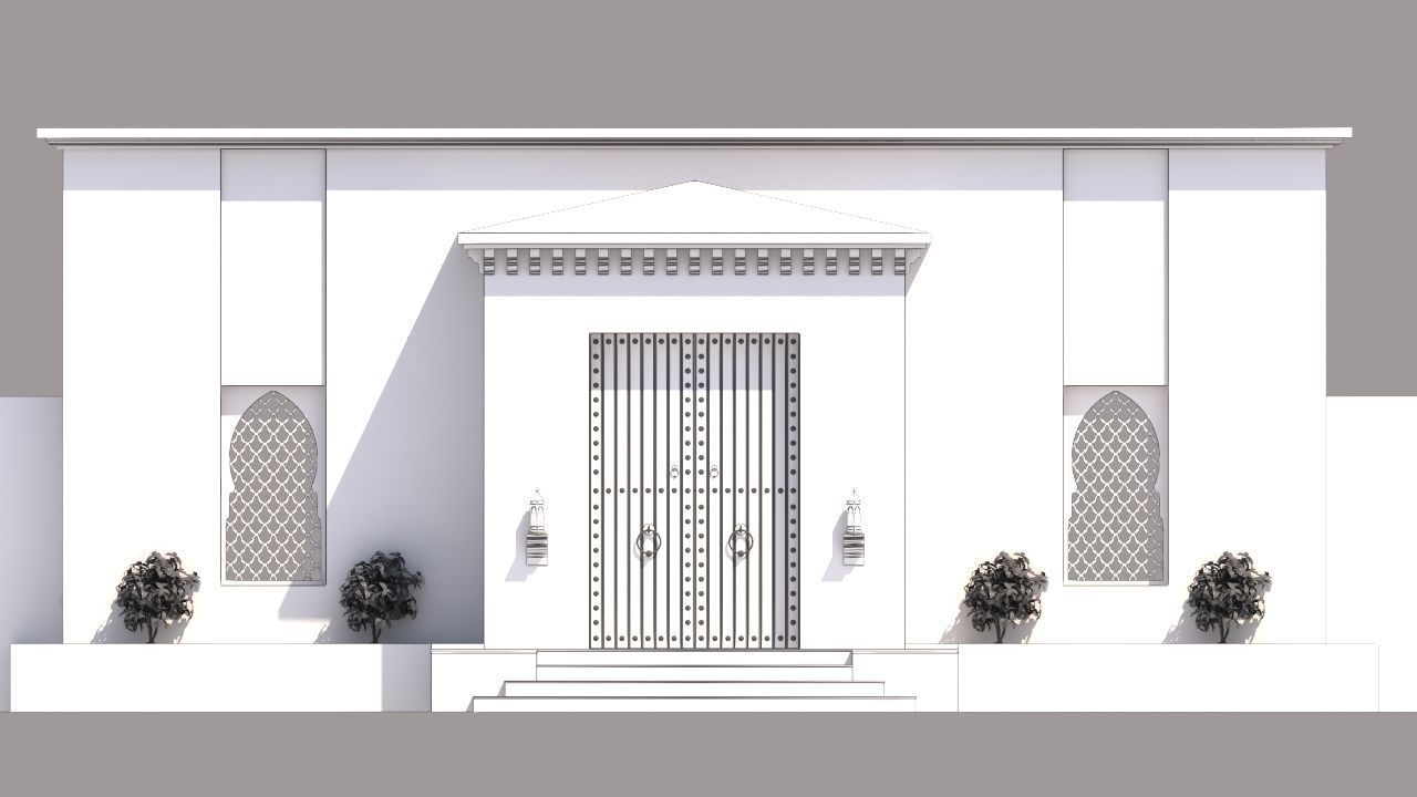 Traditional Moroccan Door Marrakech City 3D model_10
