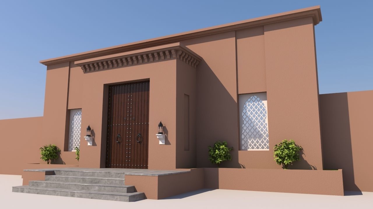 Traditional Moroccan Door Marrakech City 3D model_1