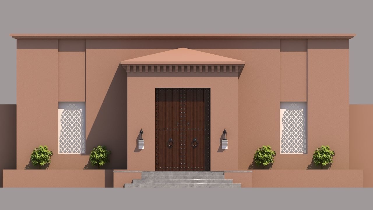 Traditional Moroccan Door Marrakech City 3D model_5