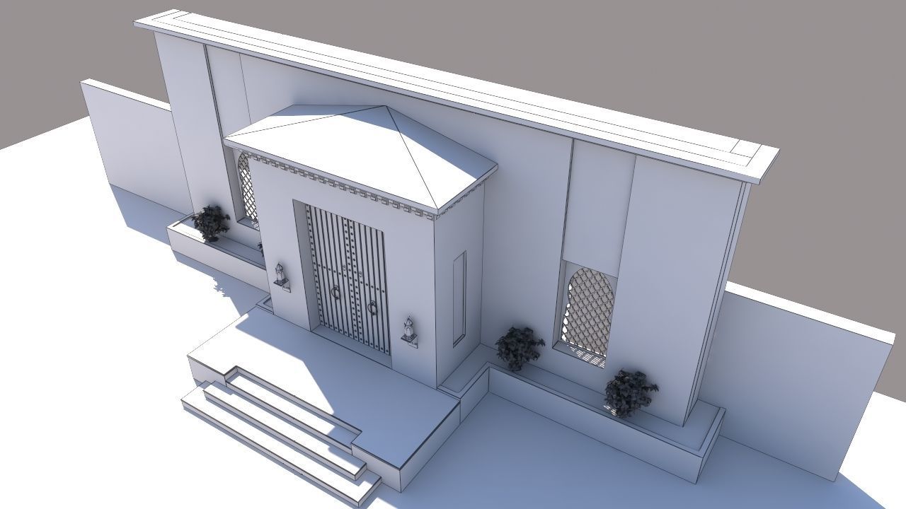 Traditional Moroccan Door Marrakech City 3D model_8