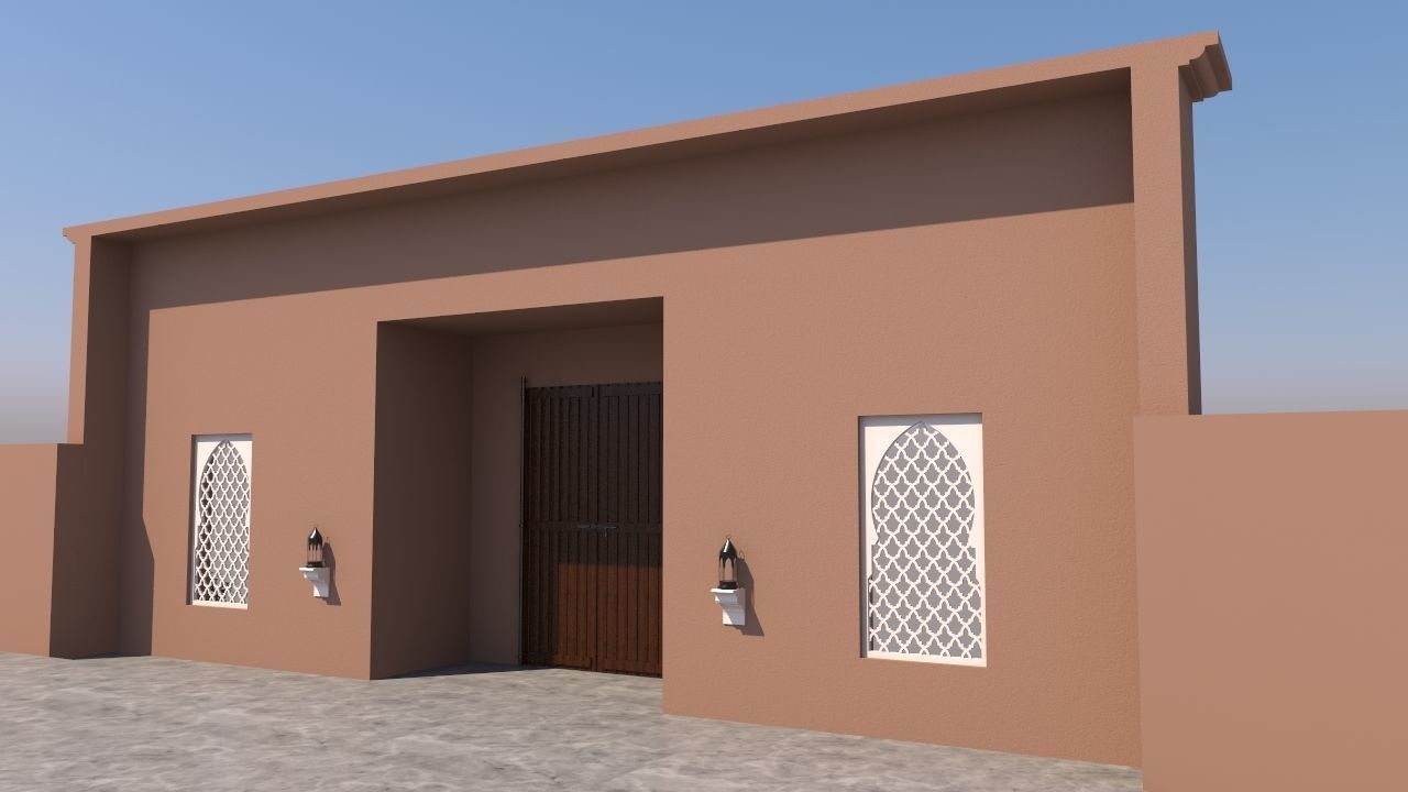 Traditional Moroccan Door Marrakech City 3D model_4