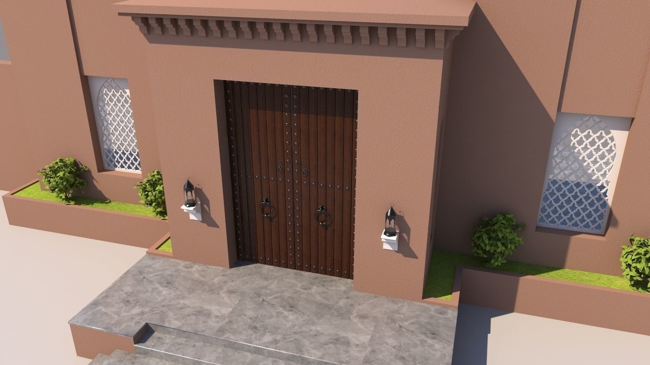 Traditional Moroccan Door Marrakech City 3D model_2