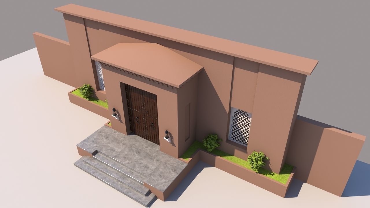Traditional Moroccan Door Marrakech City 3D model_3