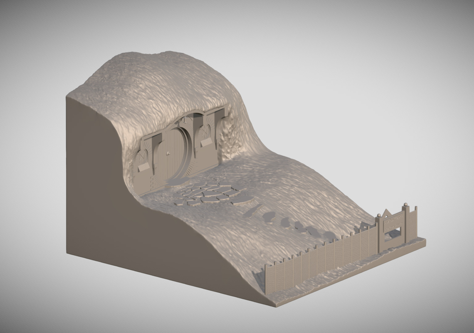 Bag End Shire Lord of the Rings 3D printing ready stl obj 3D print model_1