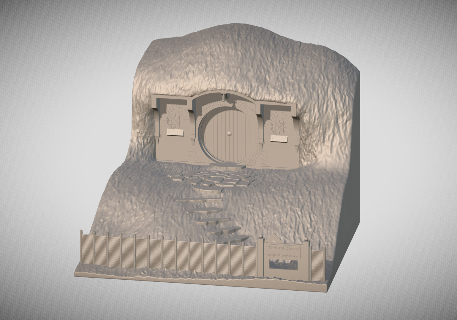 Bag End Shire Lord of the Rings 3D printing ready stl obj 3D print model_3