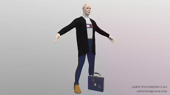 Turtleneck man with briefcase
