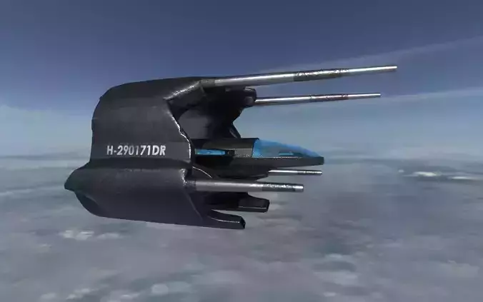 fighter spaceship flying in sky