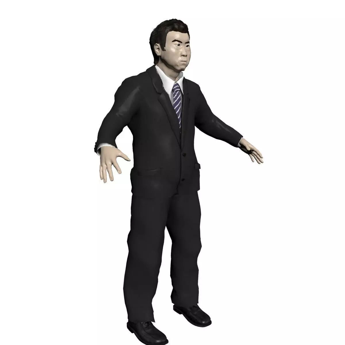 Human Old Asian Man Free Free low-poly 3D model_0