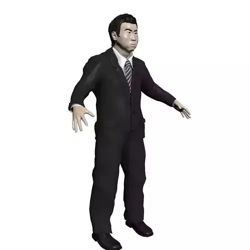 Human Old Asian Man Free Free low-poly 3D model