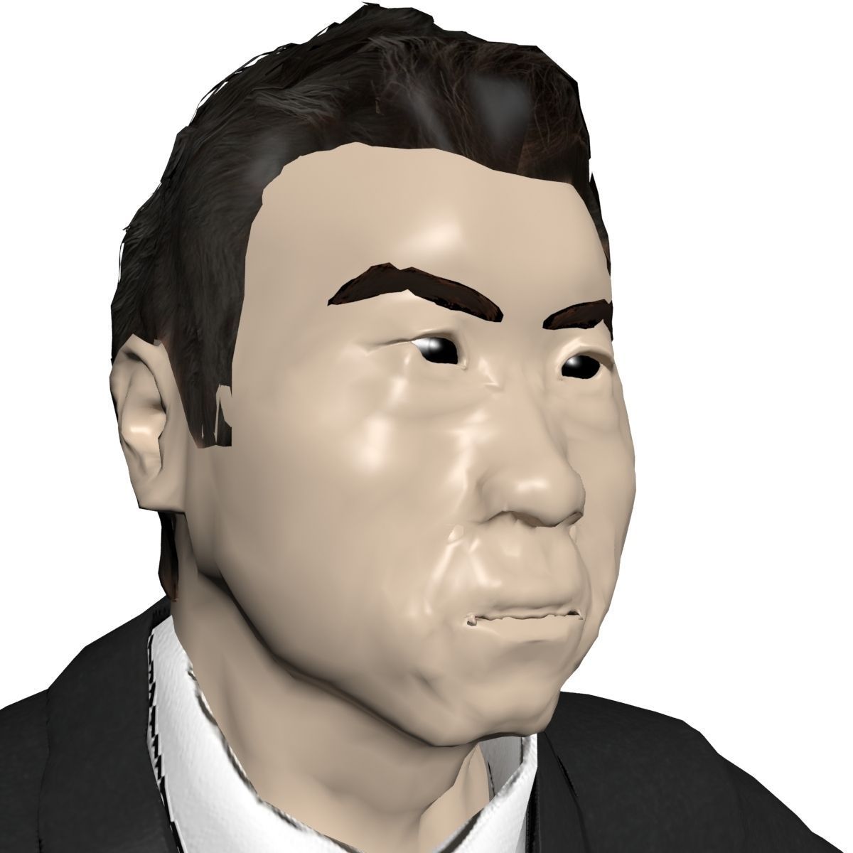 Human Old Asian Man Free Free low-poly 3D model_4