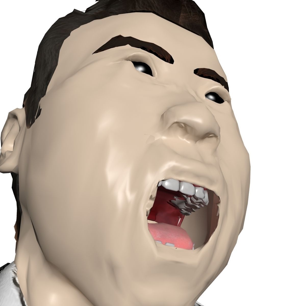 Human Old Asian Man Free Free low-poly 3D model_3