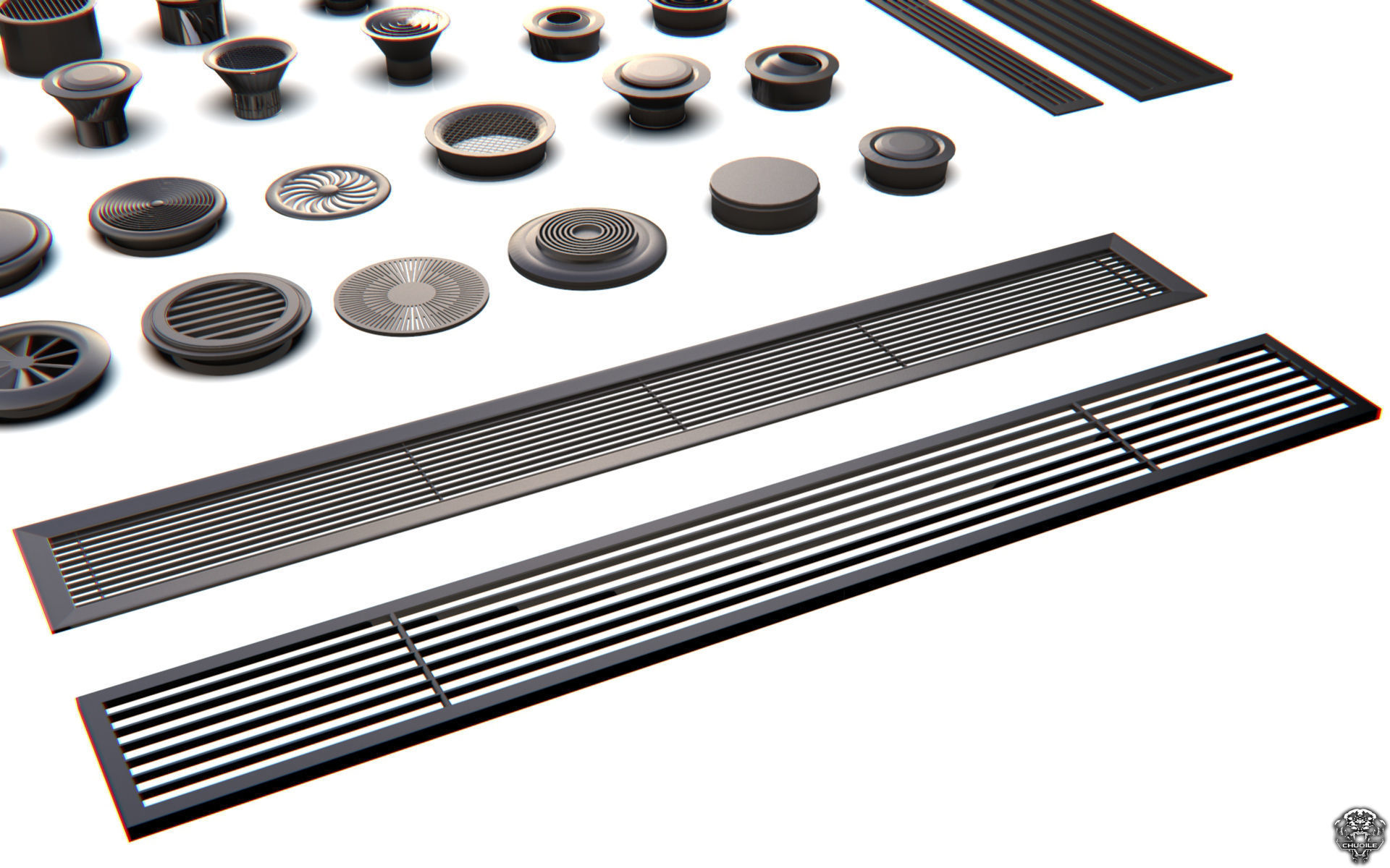 Vents  Kitbash 3D model_11