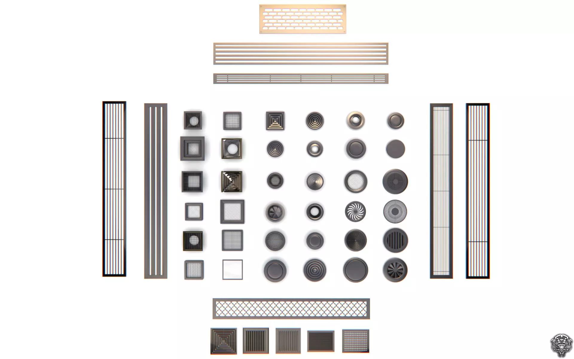 Vents  Kitbash 3D model_0