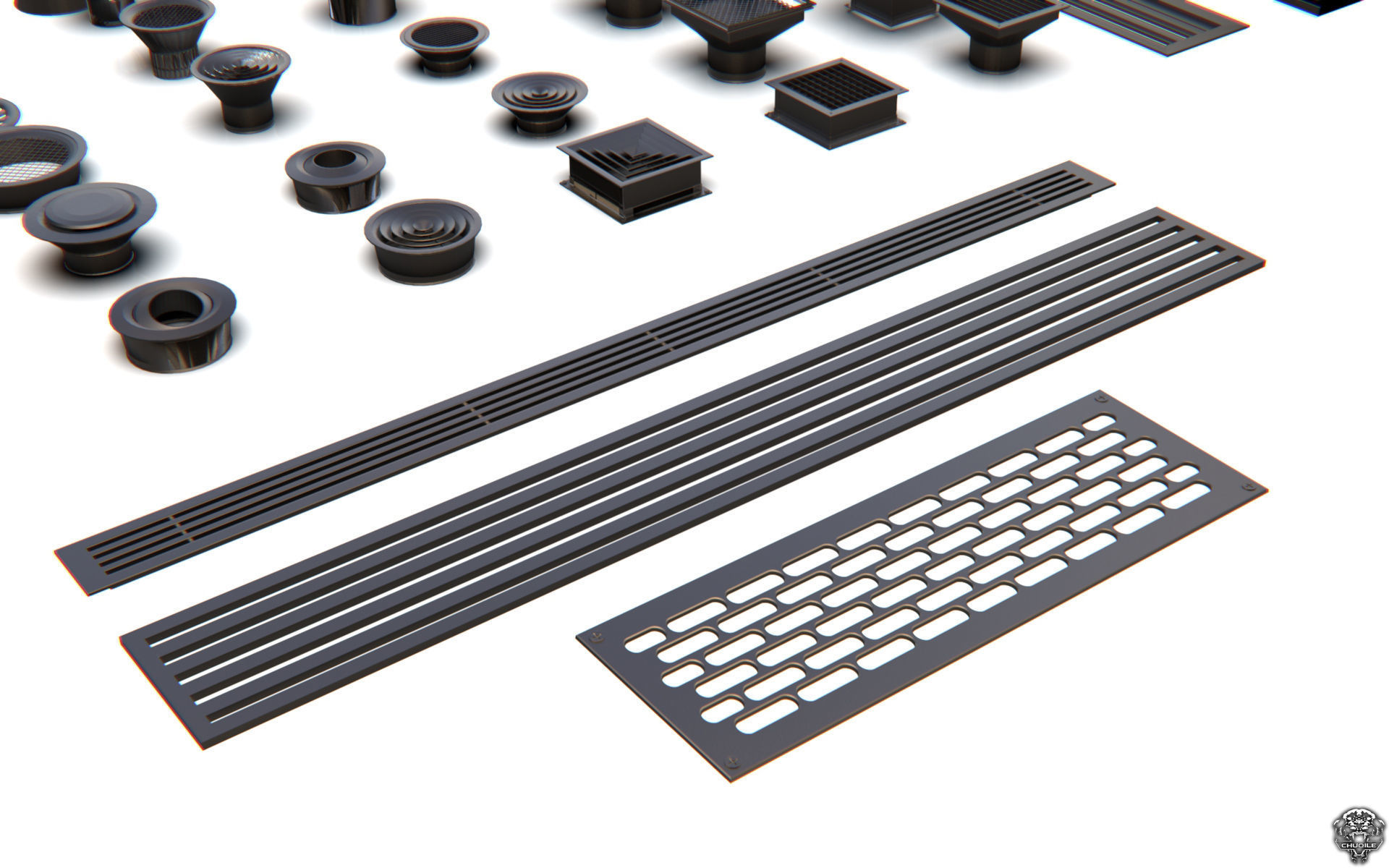 Vents  Kitbash 3D model_9