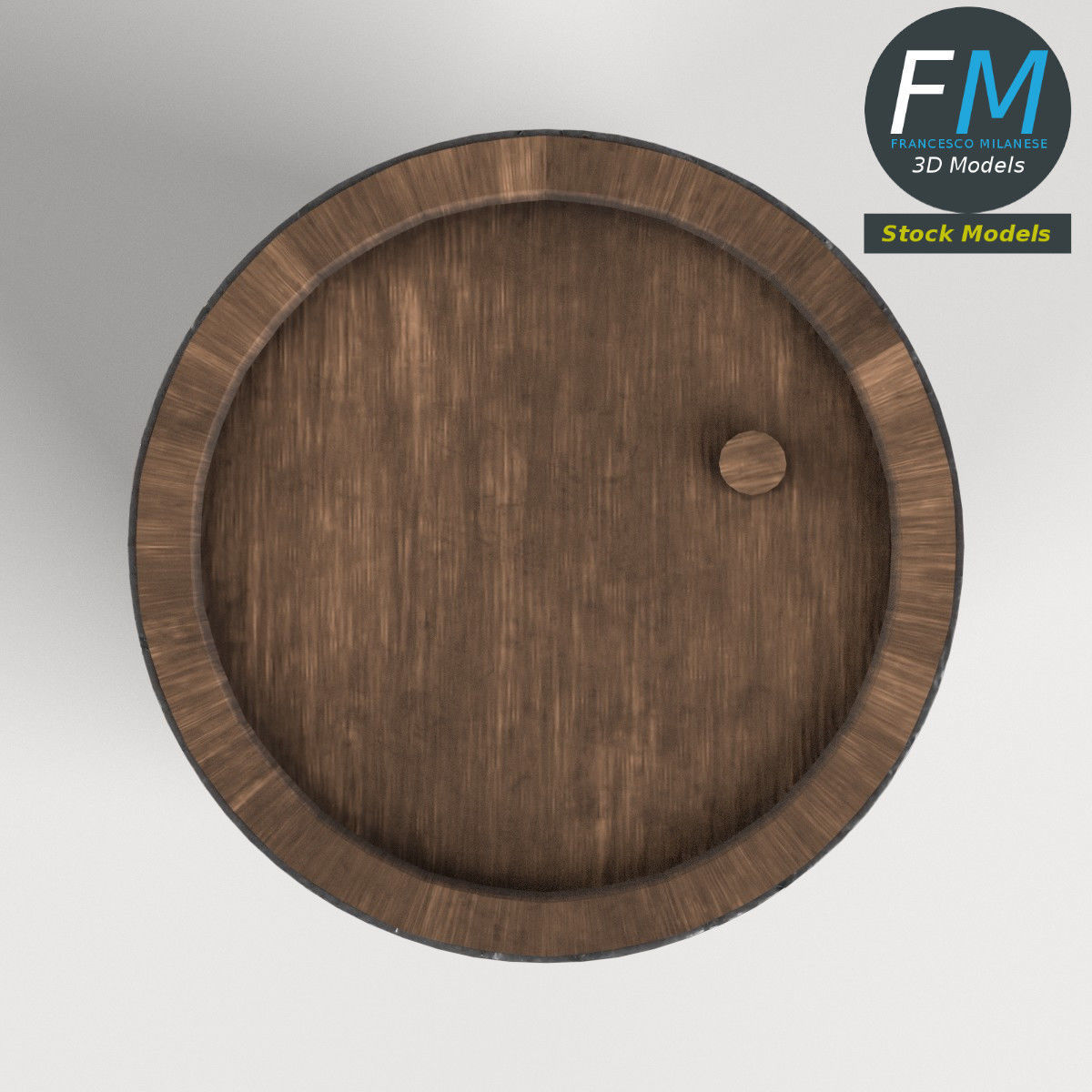 Wooden barrel 3D model_6