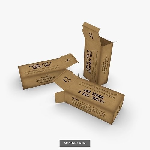 WWII Combat Rations Collection 3D Model Pack 5