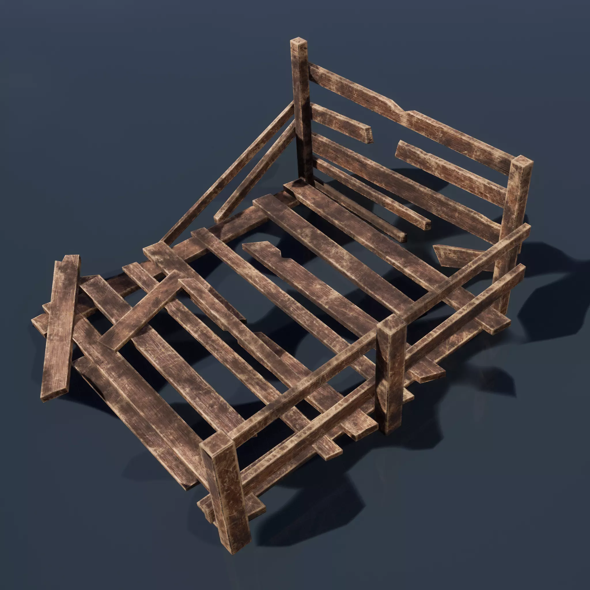 Wood Arrangement Low-poly 3D model