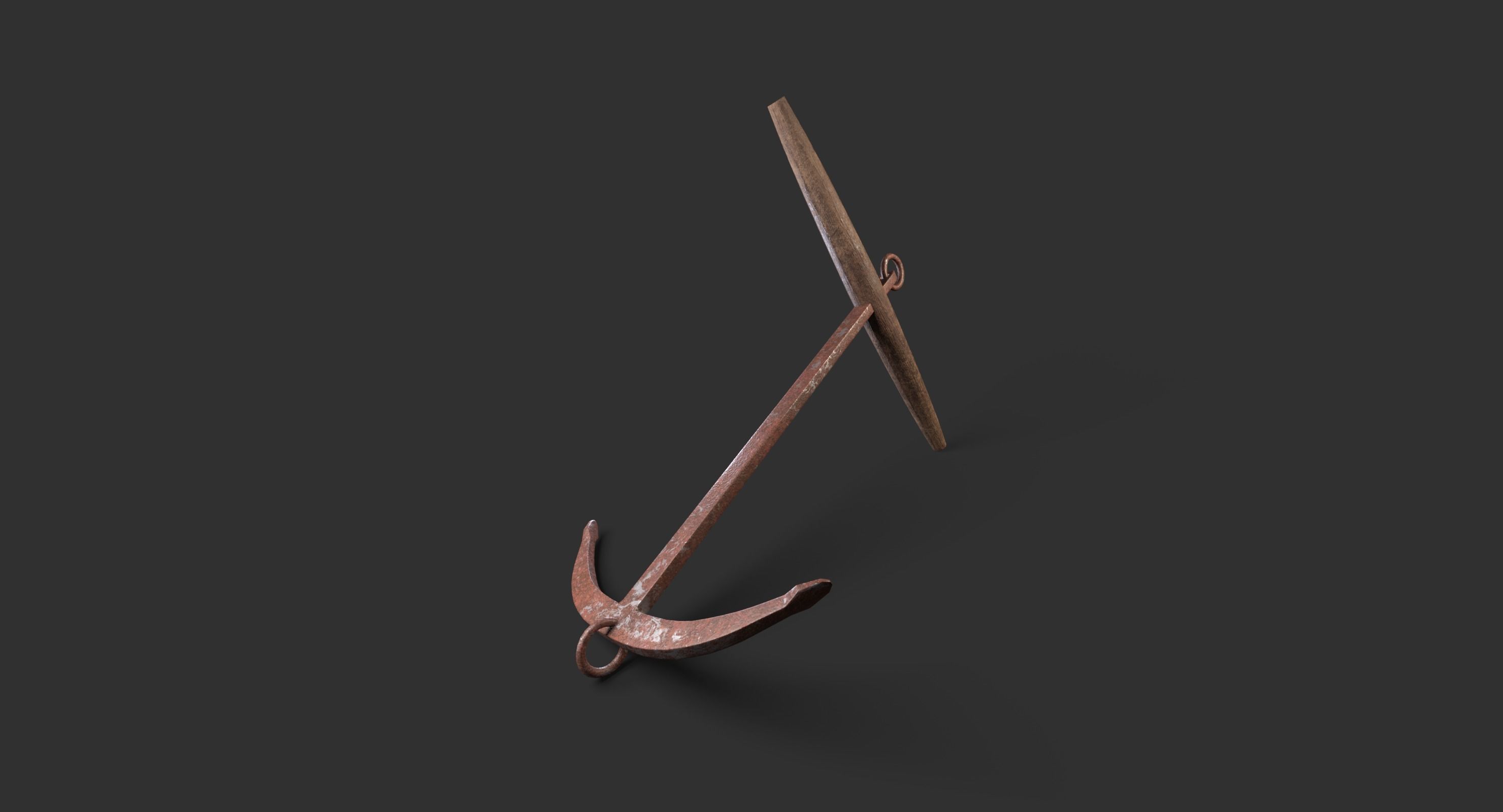 Medieval Anchor Low-poly 3D model_1
