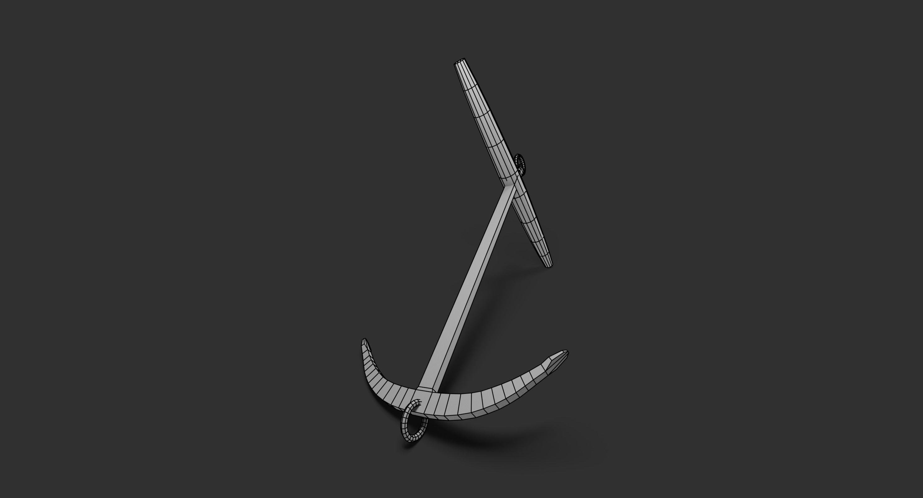 Medieval Anchor Low-poly 3D model_7
